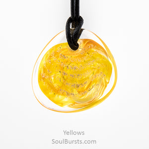 Glass Cremation Necklace - River - Yellow