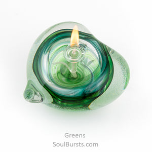Cremation Glass Heart - Green