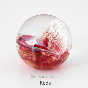 Cremation Orbs in Glass - Ash Orbs - Red