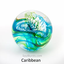 Load image into Gallery viewer, Cremation Orbs in Glass - Ash Orbs - Caribbean