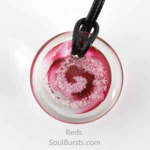 Glass Pendant with Ashes - Cremation Jewelry - Red