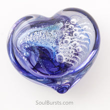 Load image into Gallery viewer, Glass Heart with Ashes - Blue