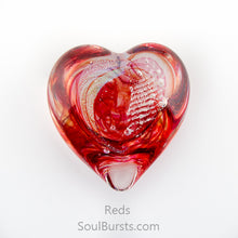 Load image into Gallery viewer, Glass Heart with Cremation Ashes - Red