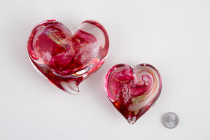 Glass Heart with Ashes - Sizes