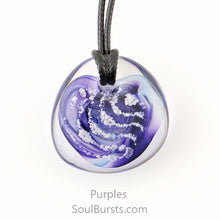 Load image into Gallery viewer, Glass Cremation Necklace - River - Purple