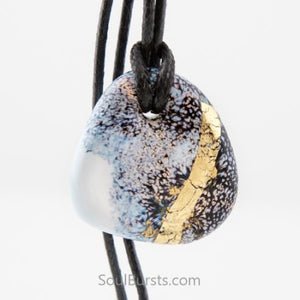 Glass Cremation Pendant - Whisper - Grey, Gold