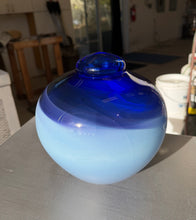 Load image into Gallery viewer, Sky Blue Urn for Ashes - Purples and Blues