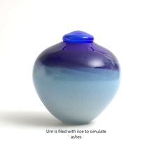 Load image into Gallery viewer, Sky Blue Urn for Ashes - Purples and Blues