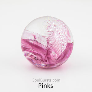 Cremation Orbs in Glass - Ash Orbs - Pink