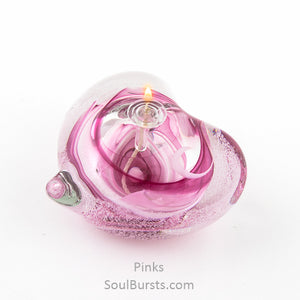 Cremation Glass Heart - Pink