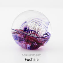 Load image into Gallery viewer, Cremation Orbs in Glass - Ash Orbs - Purple Fuchsia