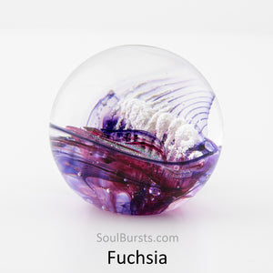 Cremation Orbs in Glass - Ash Orbs - Purple Fuchsia