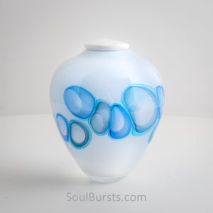 White Glass Urn for Ashes