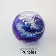 Load image into Gallery viewer, Cremation Orbs in Glass - Ash Orbs - Purple