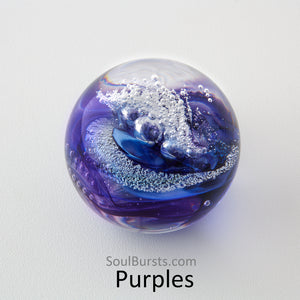 Cremation Orbs in Glass - Ash Orbs - Purple