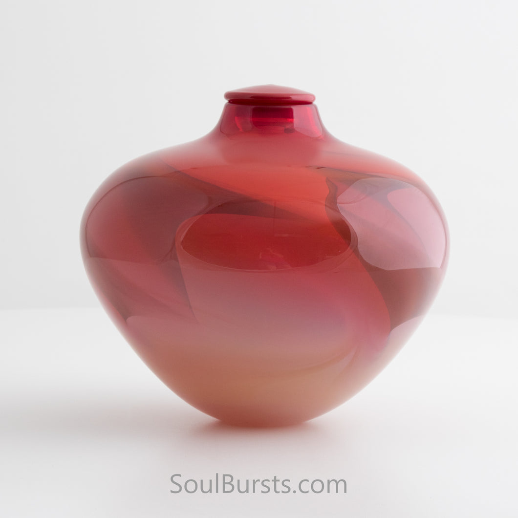 Red Glass Urn for Ashes