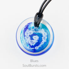 Load image into Gallery viewer, Glass Pendant with Ashes - Cremation Jewelry - Blue