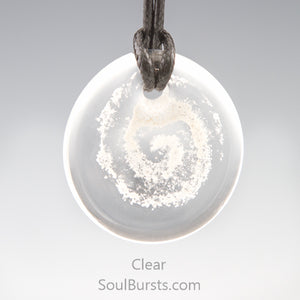 Glass Pendant with Ashes - Cremation Jewelry - Clear