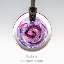 Load image into Gallery viewer, Glass Pendant with Ashes - Cremation Jewelry - Fuchsia