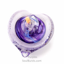 Load image into Gallery viewer, Cremation Glass Heart - Purple