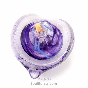 Cremation Glass Heart - Purple