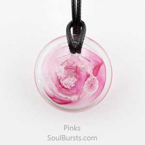 Glass Pendant with Ashes - Cremation Jewelry - Pink
