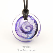 Load image into Gallery viewer, Glass Pendant with Ashes - Cremation Jewelry - Purple