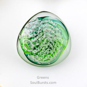 Cremation Stones for Ashes - River Touchstones - Green