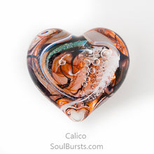 Load image into Gallery viewer, Glass Heart with Ashes - Calico