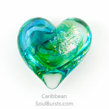 Load image into Gallery viewer, Glass Heart with Ashes - Caribbean