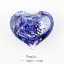 Load image into Gallery viewer, Glass Heart with Ashes - Purple