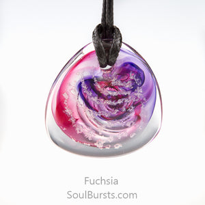 Glass Cremation Necklace - River - Fuchsia