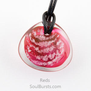 Glass Cremation Necklace - River - Red